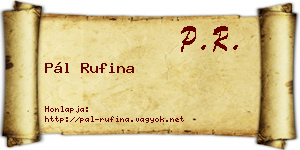 Pál Rufina névjegykártya